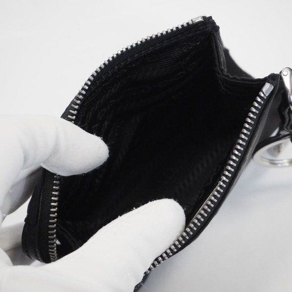 Prada Tessuto Travel Mini Pouch Accessory Nylon Leather Black - Picture 4 of 7
